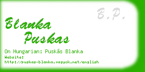 blanka puskas business card